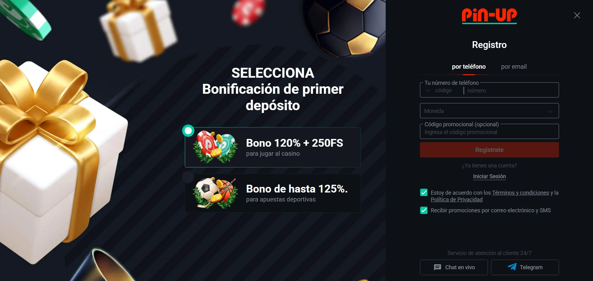 pinup casino bolivia registro
