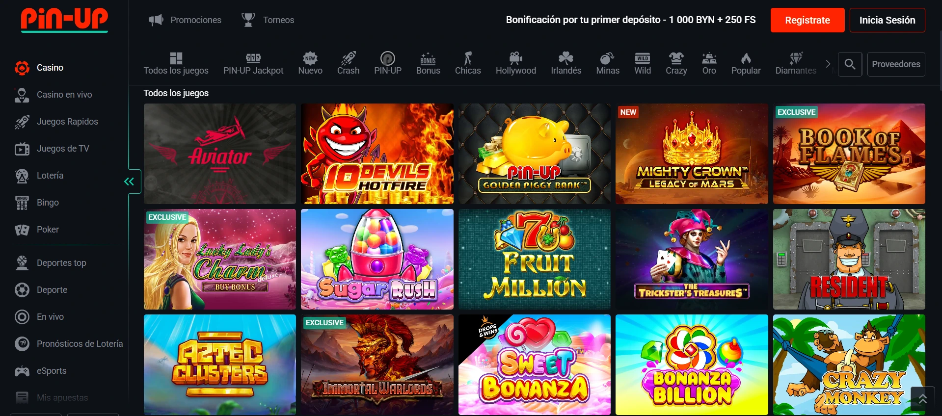 pinup casino games