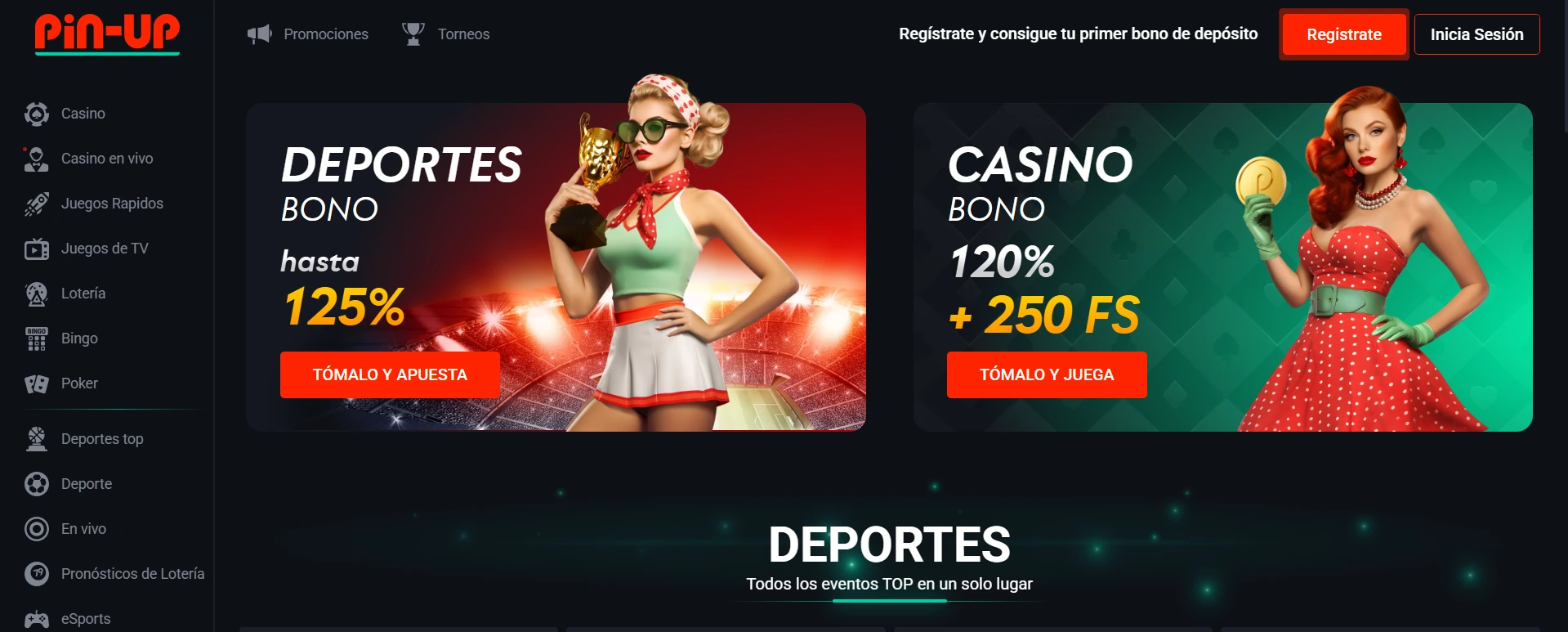 pinup casino main page